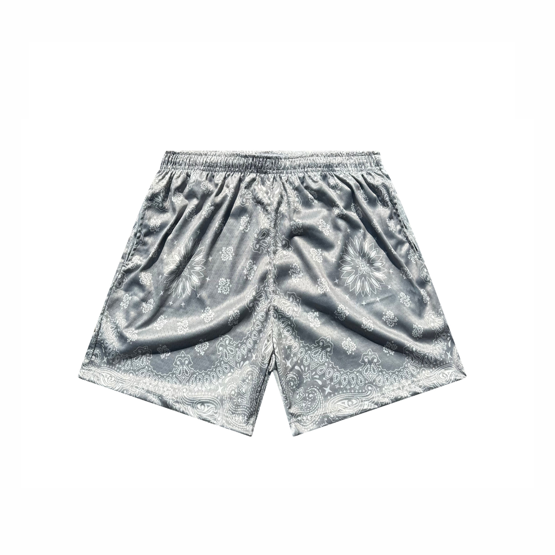 Pantalones cortos de malla de peso pesado - Paisley gris