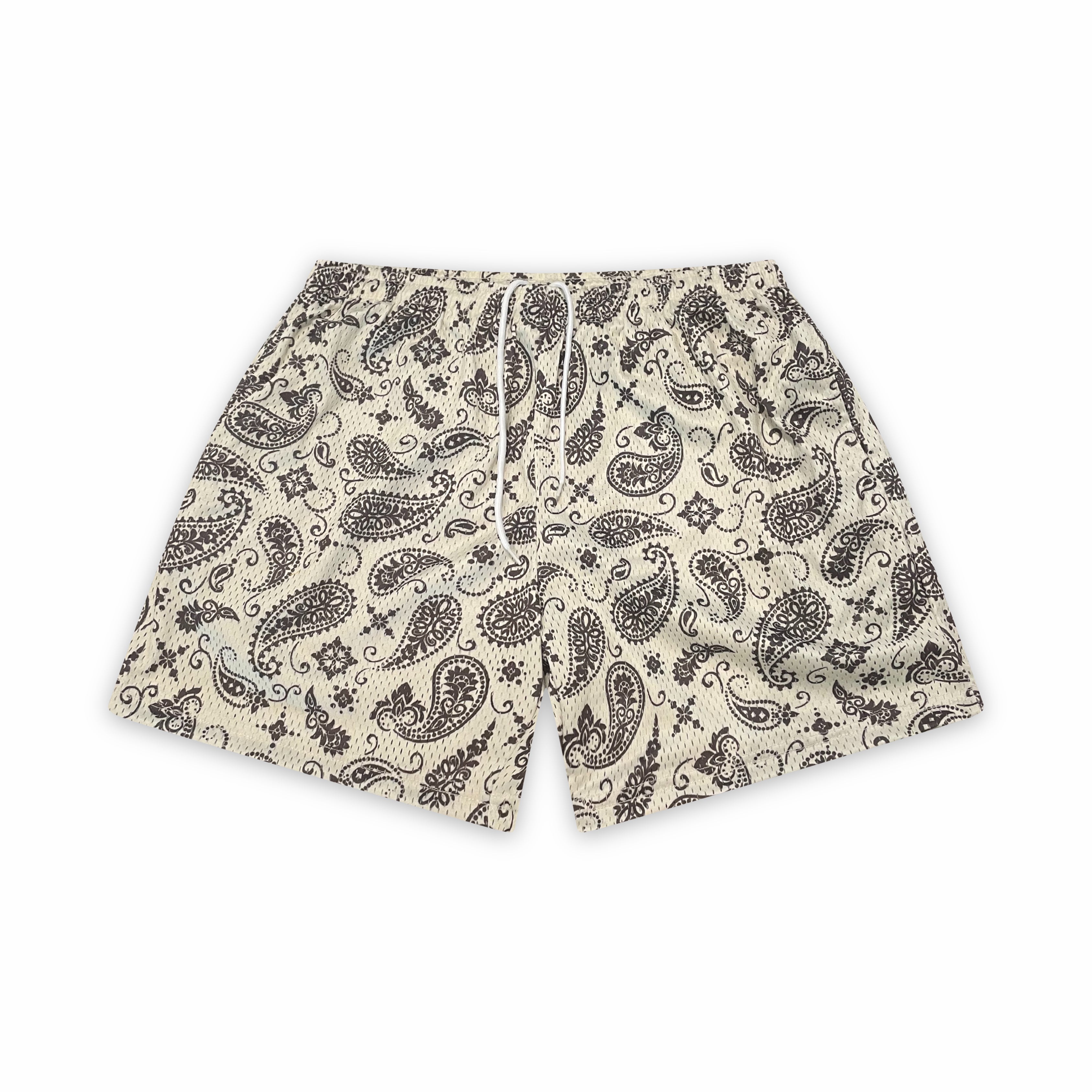 Paisley Shorts Cream (SHIPS IN 24HRS)