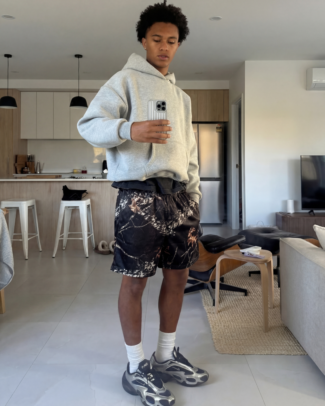 Pantalones cortos de malla de peso pesado Clouds