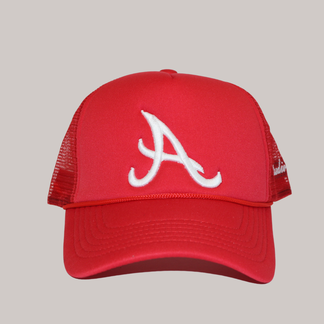 Backwards A Trucker Hat - RED w/ White A