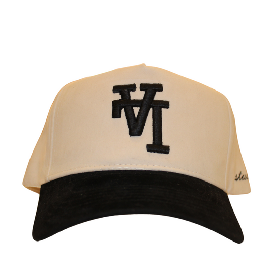 Two Tone Suede Upsidedown LA Hat - Black