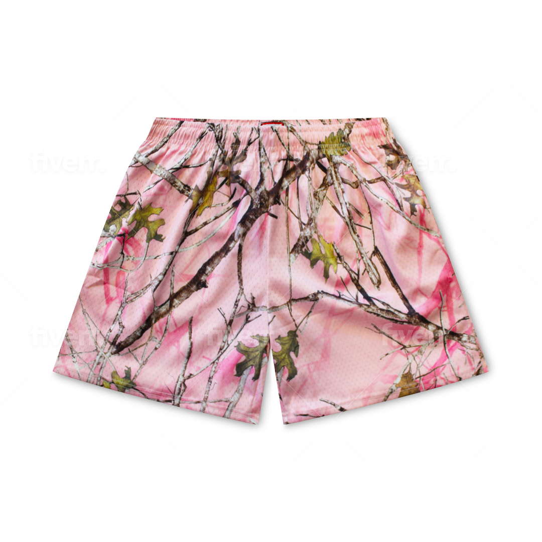 Forest Camo Shorts Pink (SHIPS IN 2 WEEKS)