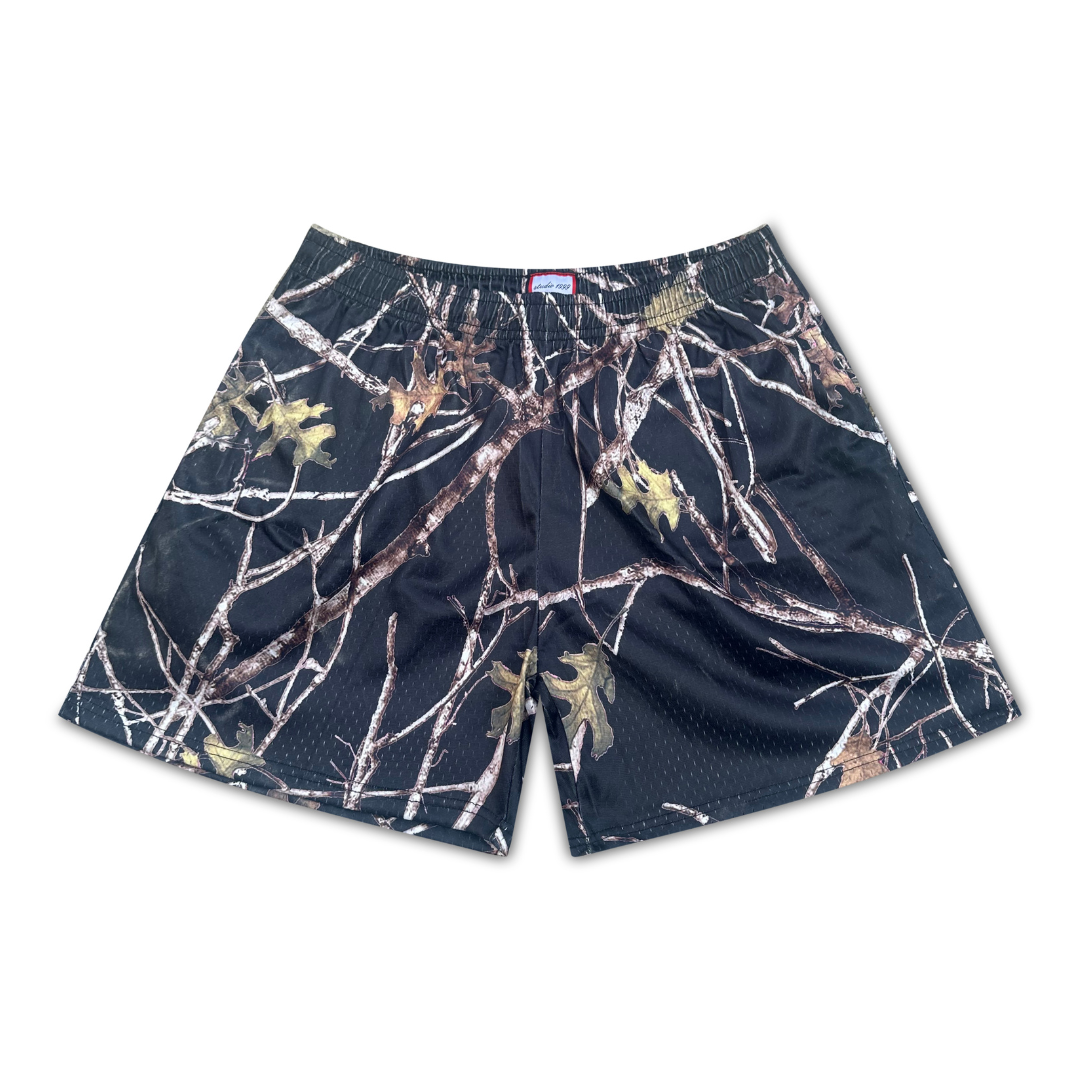 Forest Camo Shorts Black V2 (SHIPS IN 24HRS)