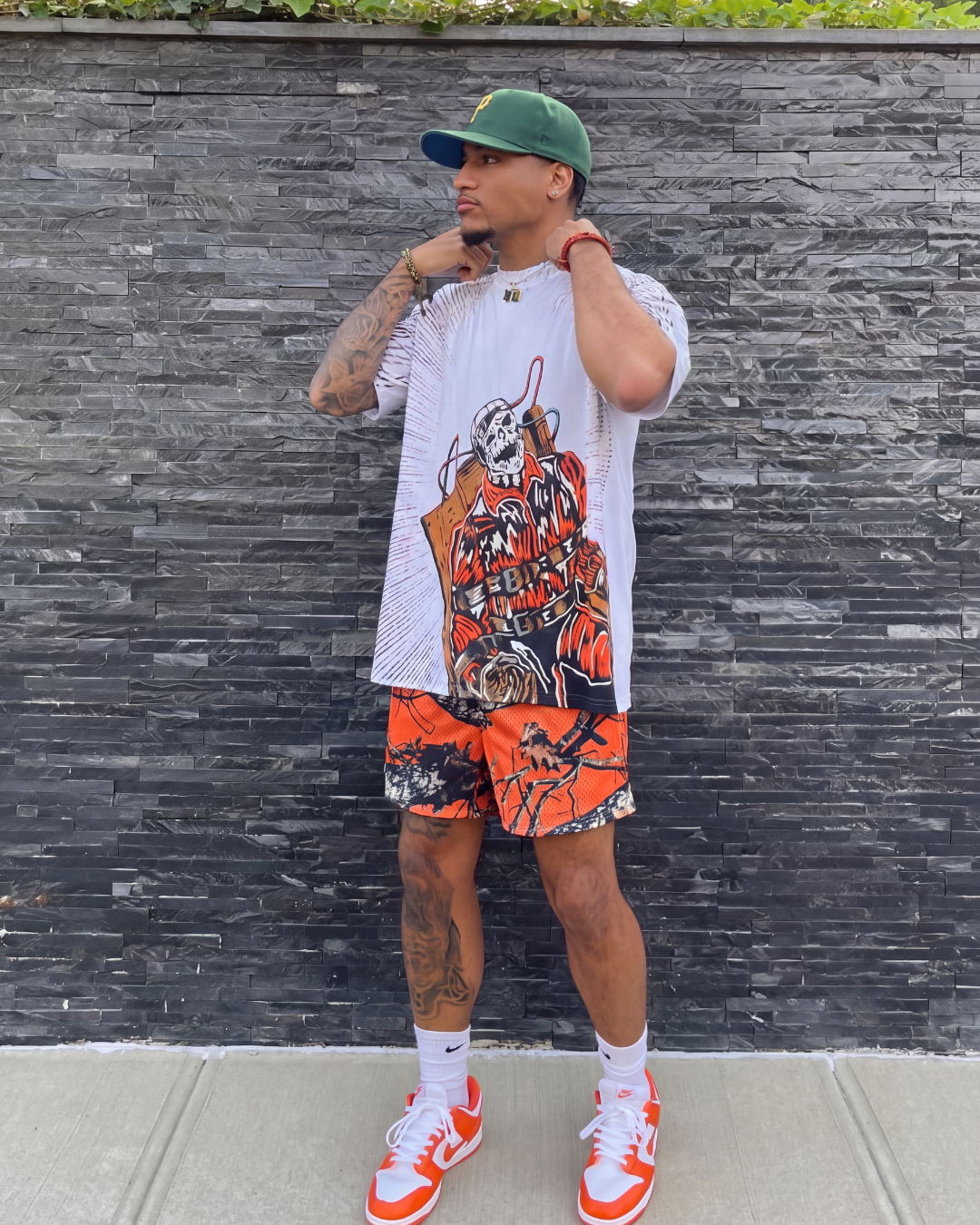 Forest Camo Shorts Orange (SHIPS MAY 10TH)