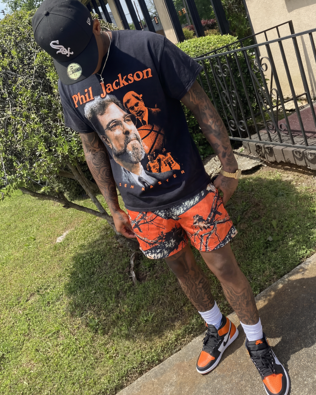 Forest Camo Shorts Orange (SHIPS MAY 10TH)